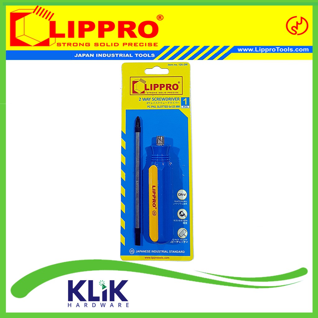 Lippro Obeng 2 Way Screwdriver - Obeng Bolak Balik Heavy Duty Plus Minus