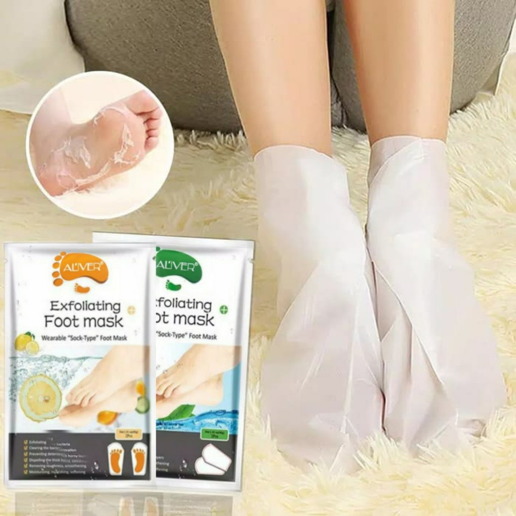 ALIVER Foot Mask Exfoliating Foot Care Aloevera Lemon