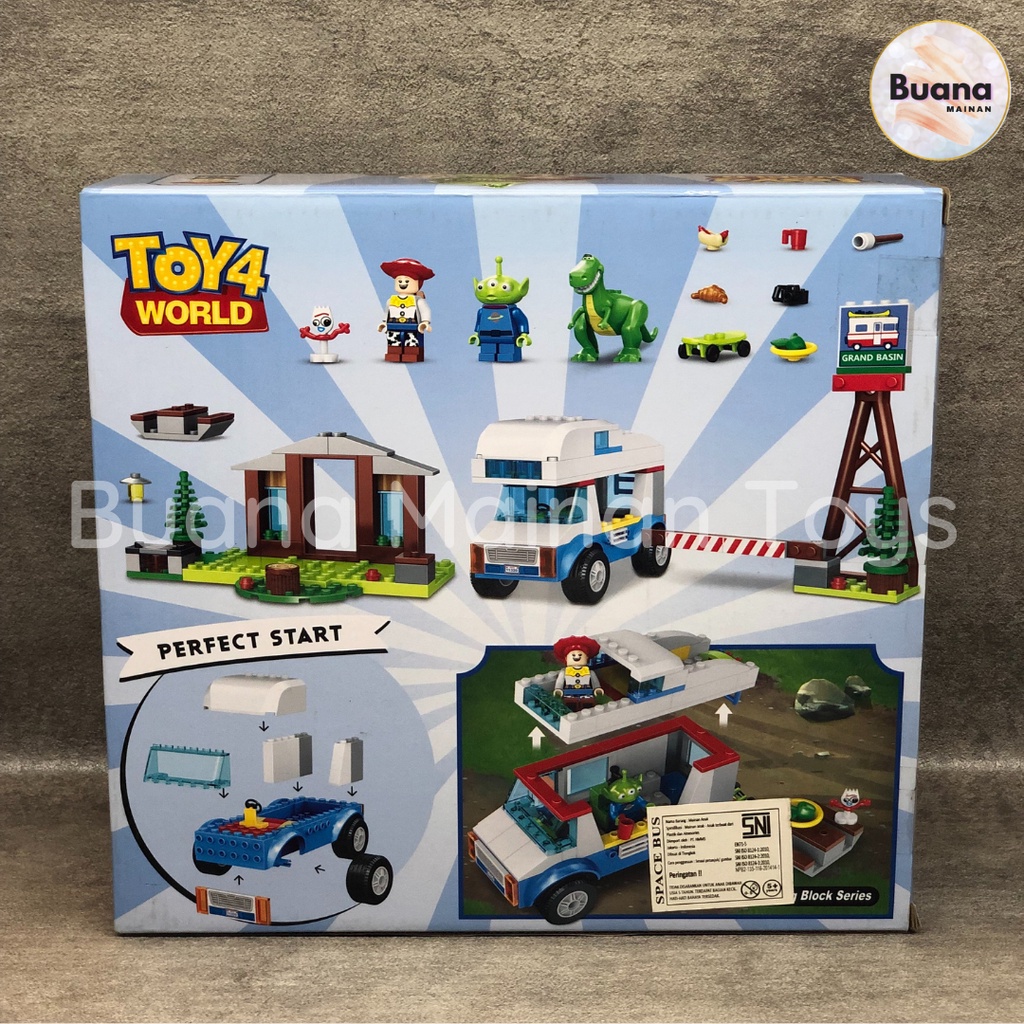 BRICKS LARI TOY STORY 11320 MOBIL MINIVAN MAINAN EDUKASI ANAK BRICK BUZZ WOODY TAMAN BERMAIN