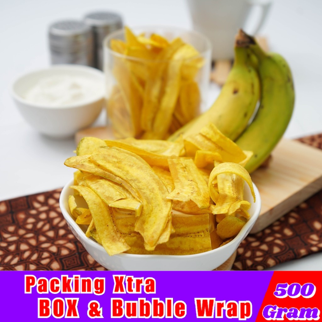 

[500gr] Keripik Pisang Asin Gurih Asli Empuk / Pisang Lantak - Hufaida Snack makanan ringan