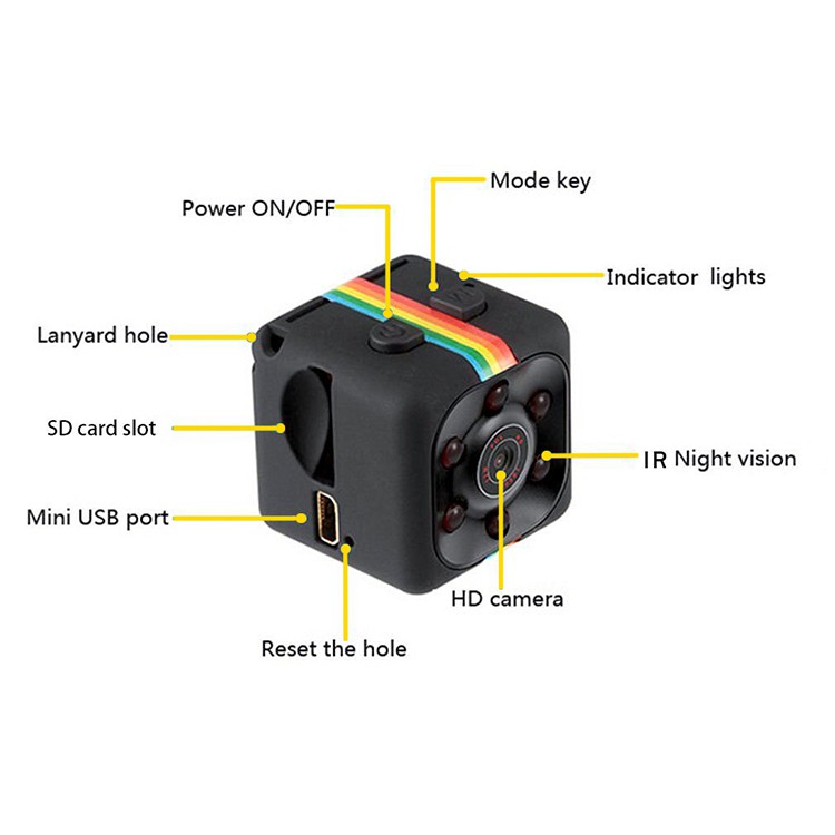 Spy Cam Camera Mini DVR SQ11 Full HD 1080P 12Mp Night Vision Mini Sport Cam Kamera Pengintai Mini Video Recorder Memori-2
