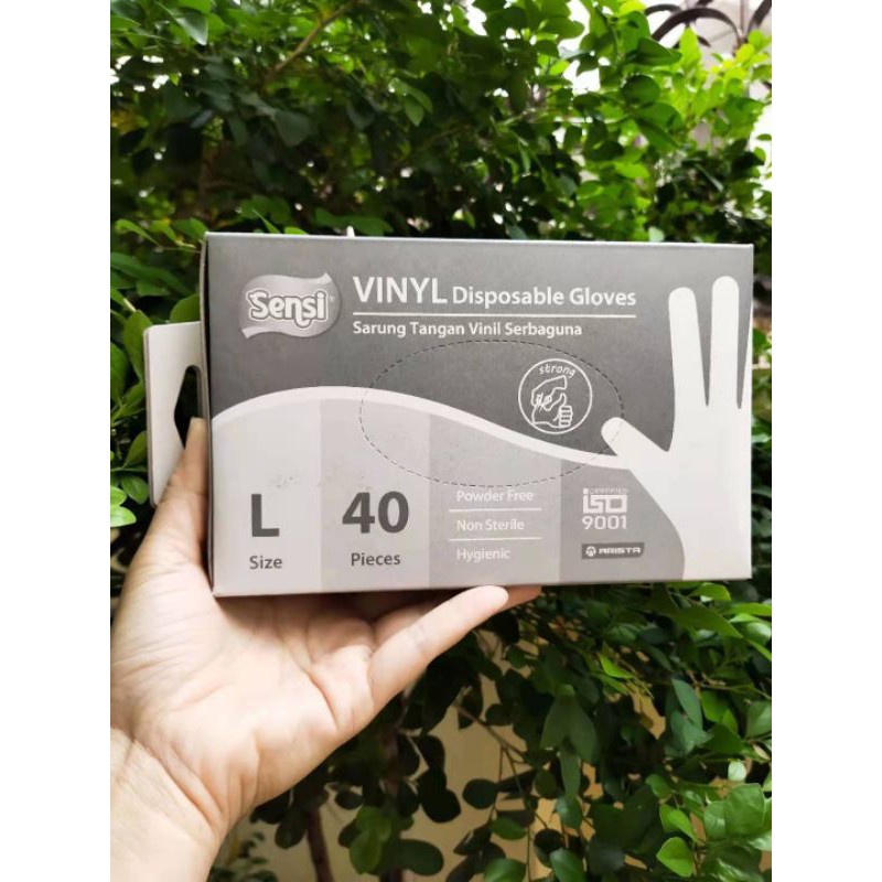 Sarung Tangan Sensi Vinyl 1 boks isi 40 pcs