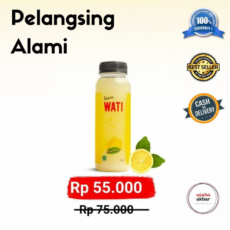 

Lemon Wati Pelangsing Alami Sari Lemon Peras Asli (250ml)