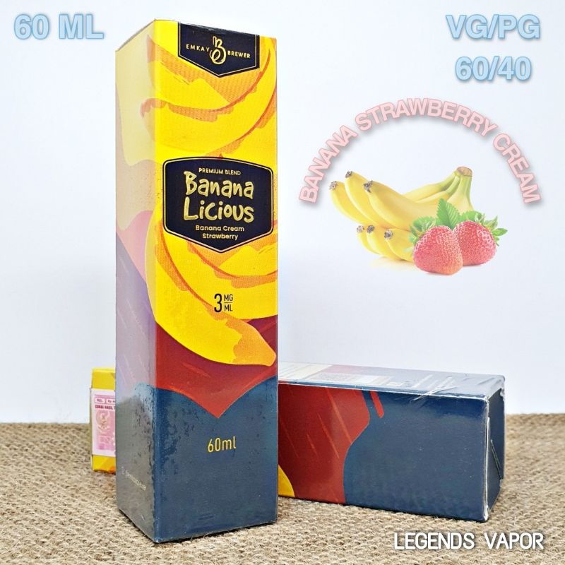 FREEBASE 2023 - LIQUID BANANA LICIOUS Banana Strawberry Cream 60ML AUTHENTIC