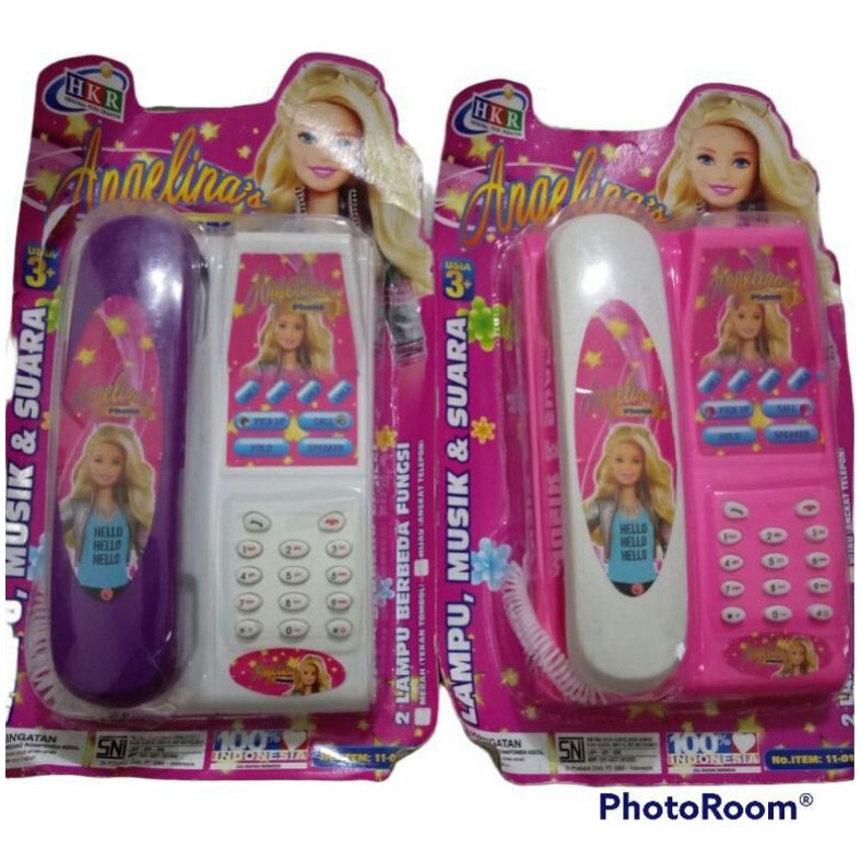 MAINAN ANAK PEREMPUAN TELEPON KABEL JADUL/MAINAN TELEPHONE/MAINAN TELEPON KARAKTER BERBIE