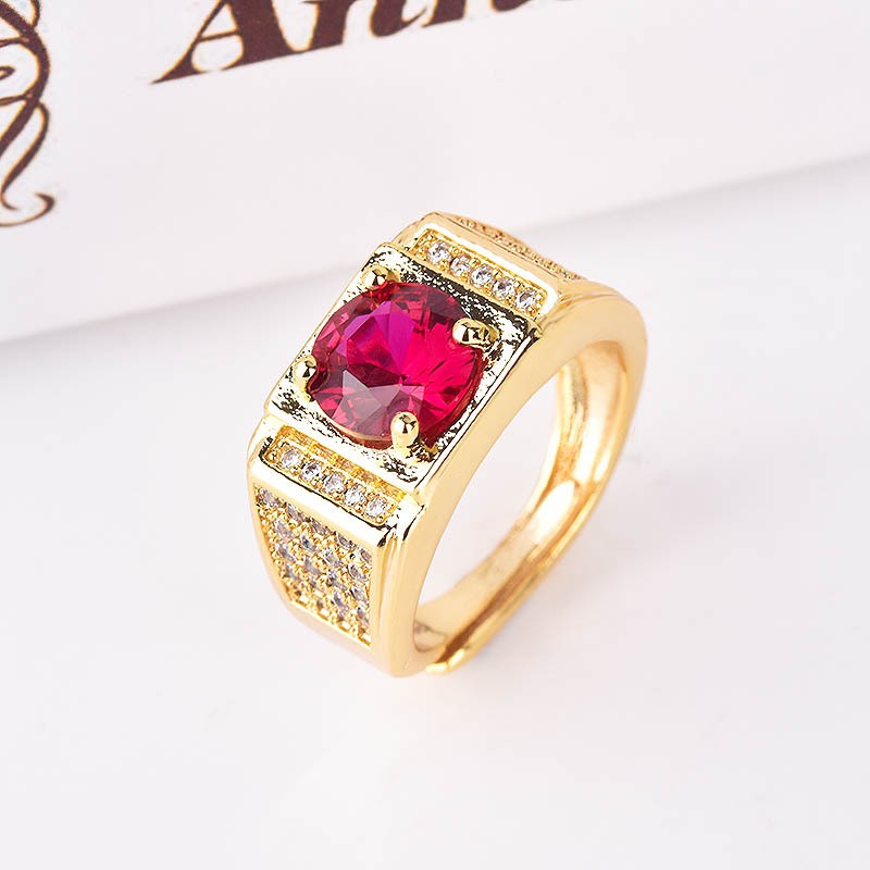 Pt950 Cincin Lelaki Ruby Asli Untuk Pria