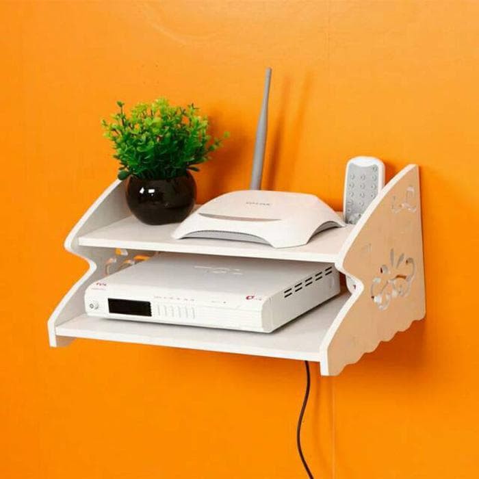 Rak Receiver, Wifi, Remote, Hp, Top Box Router / Rak Dinding Gantung Minimalis