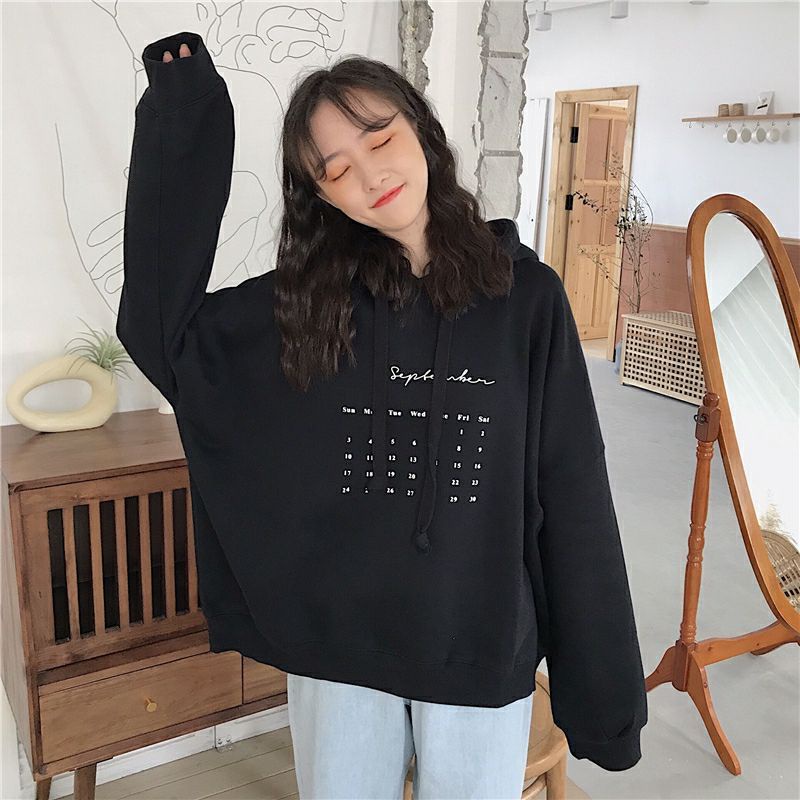 S - XXXXXL(6XL) Hoodie Fleece SEPTEMBER month Korean Style BIGSIZE OVERSIZE KALENDER Jaket Sweatshirts Back To School