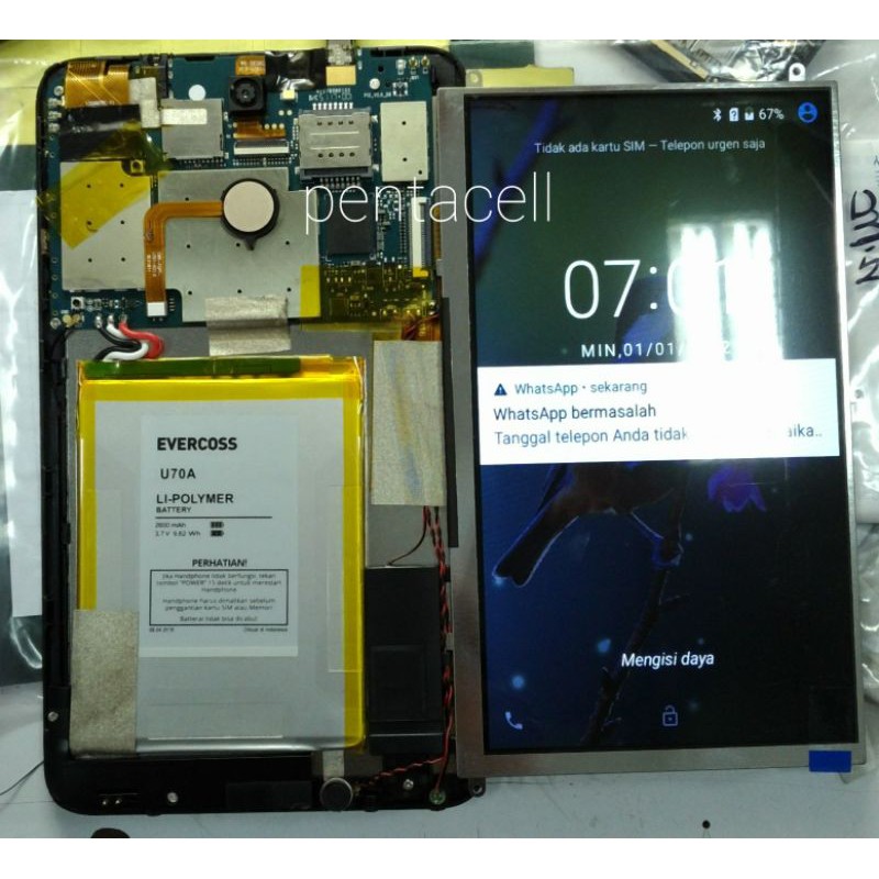 lcd evercoss U70A original tested