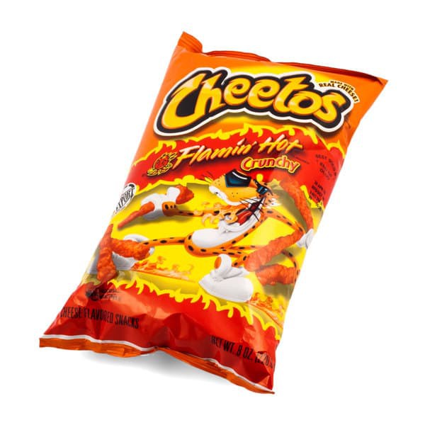 

makanan ringan Fritolay Cheetos flamin ‘ hot crunchy cheese flavored snack 80 OZ