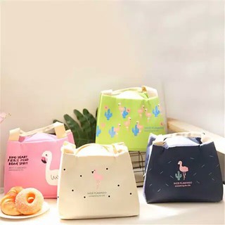 122 TAS  BEKAL MAKAN MOTIF FLAMINGO  Cooler Bag Lunch Bag 