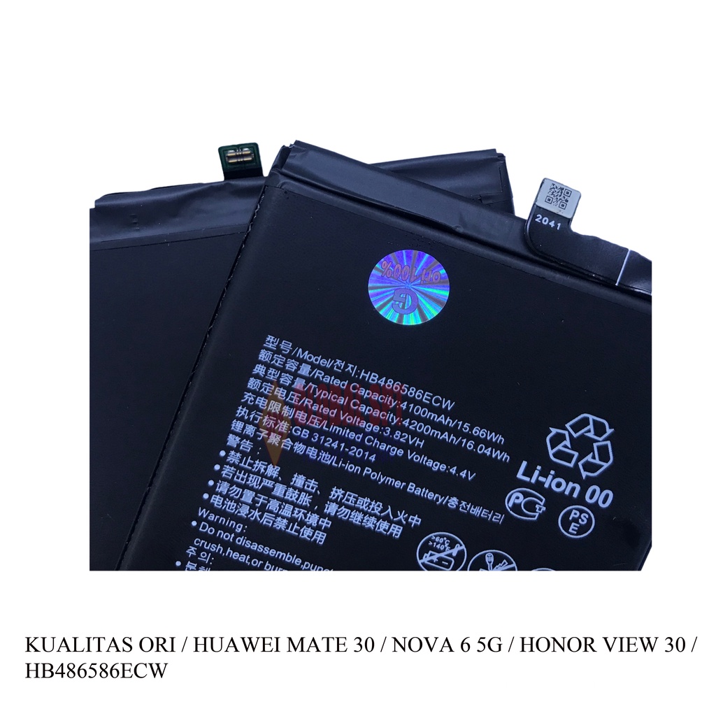 KUALITAS ORI / BATERAI HUAWEI MATE 30 / BATRE / BATERE / NOVA 6 5G / HONOR VIEW 30 / HB486586ECW