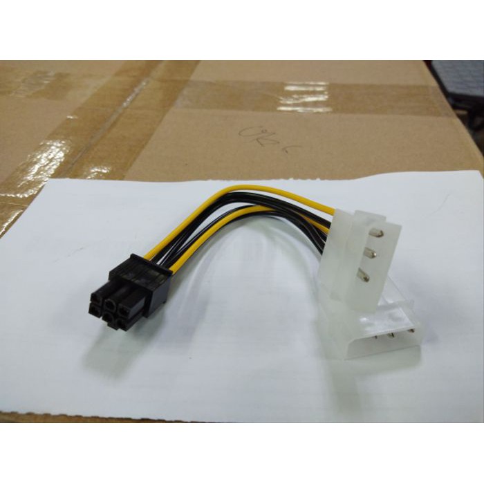 Kabel Power VGA 6Pin To Molex 4Pin Cabang