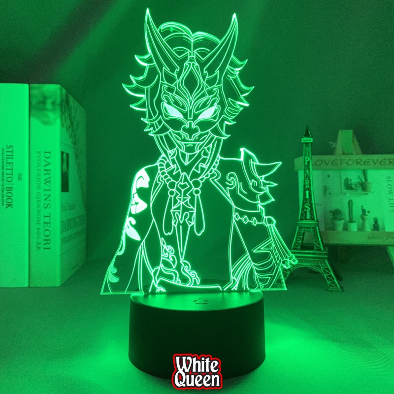 Xiao lampu Hias led 3D - lampu tidur acrlylic Genshin Impact Xiao Mask -  Lampu LED Akrilik Anime & 