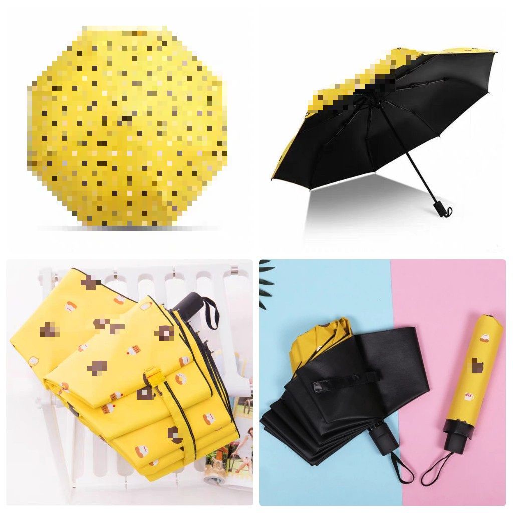 AVVET Payung Lipat Motif Bear Payung Magic Anti UV Folding Umbrella Karakter Beruang Payung Tabir Surya Hujan atau Panas Free Pouch