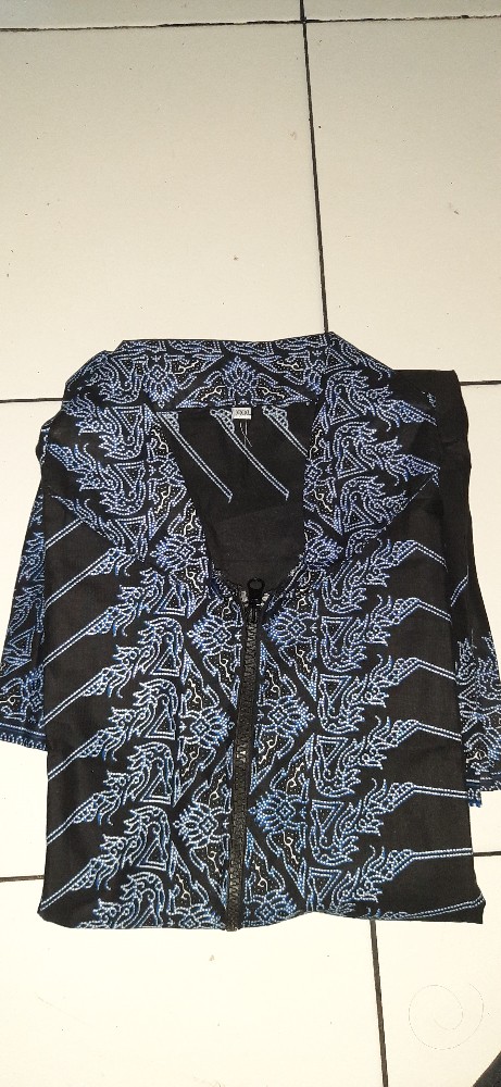 Batik Tunik Shibori Jumputan Terbaru Size S-3l / Hrb026 Yelbor Navbor / Biru Putih / Original..