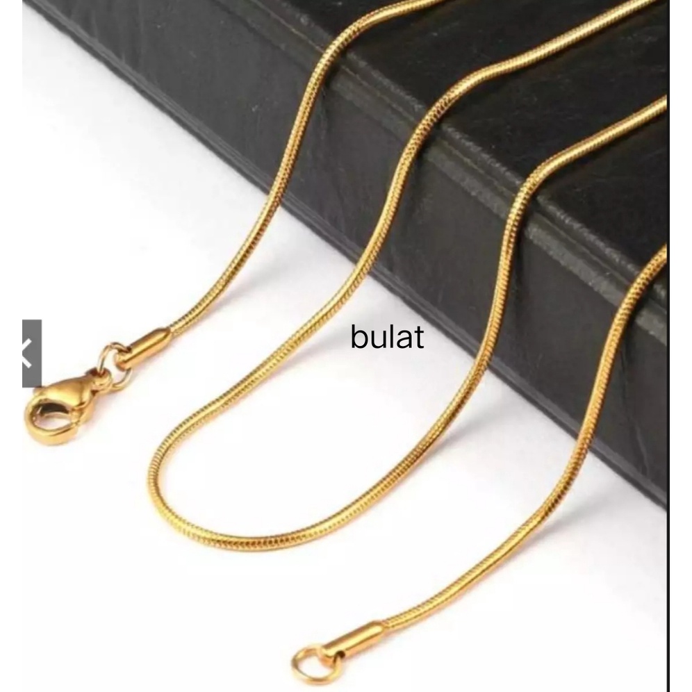 KALUNG BELUT HALUS ROSE GOOLD /KALUNG BELUT BULET HALUS /KALUNG BELUT BULAT TITANIUM/ANTI KARAT DAN TIDAK LUNTUR MODEL PRI WANITA