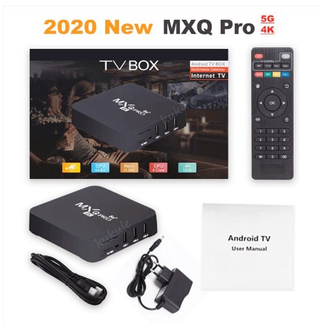 Android TV Box MXQ Pro 2.4G Wifi Smart TV Box 1G+8G Media Player Bergaransi 4K Ultra HD Free TV Channels Set Top TV Box Support 5G Wifi