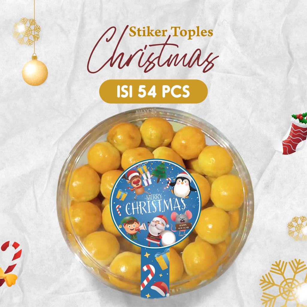

15 PCS STIKER TOPLES PARCEL HAMPERS NATAL CHRISTMAS 2021 BENTUK BULAT PANJANG