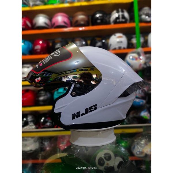 HELM NJS KAIROZ PUTIH PAKET GANTENG ORIGINAL PRODUK