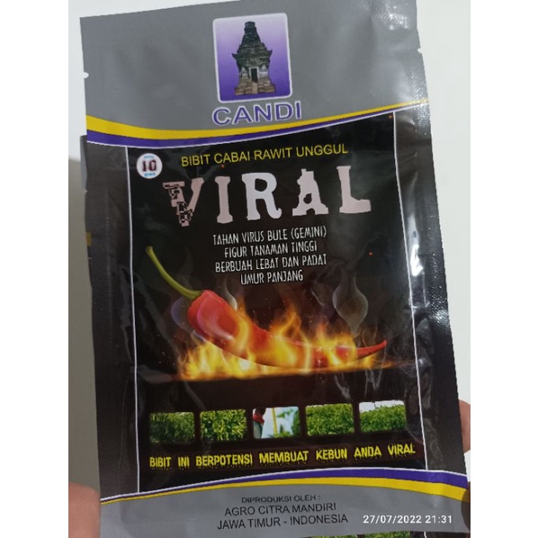 Bibit Cabe Viral original kemasan saset 10gram