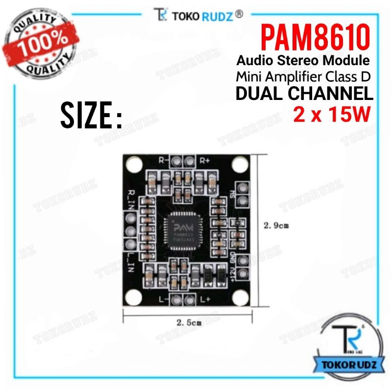 PAM8610 Modul Audio Stereo Amplifier Dual Channel 2 x 15W Class D