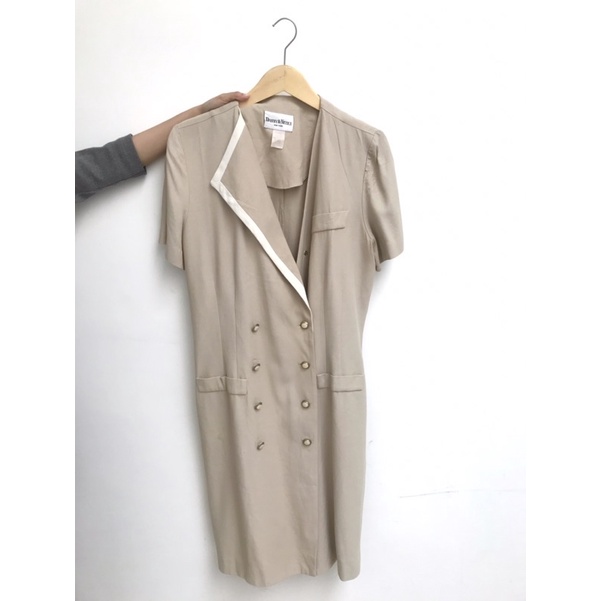 Dress Brown Wanita Preloved Danny & Nicole Vintage Aesthetic Designer
