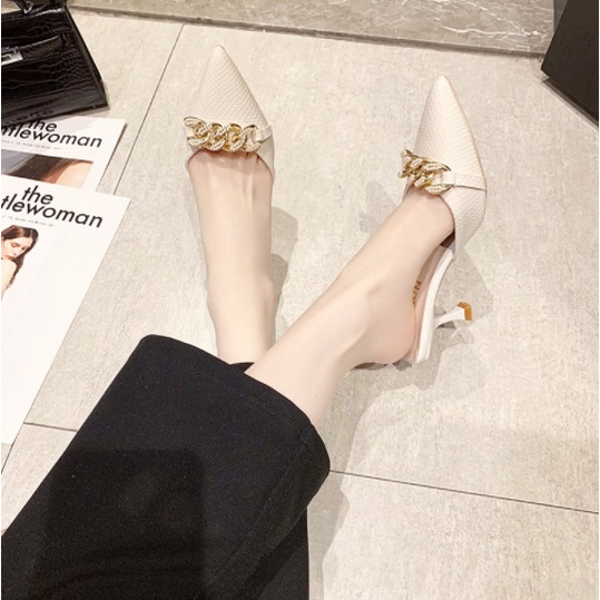 Sepatu import wanita/ sepatu import sepatu bling wanita murah Sepatu Hak 5cm 169 IMPORT RANTAI Q 19