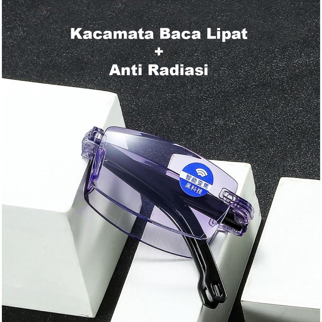 Kacamata Baca Lipat Untuk pria dan wanita READY STOCK  Kacamata LIPAT Baca Plus (+) FREE CASE KULIT 
