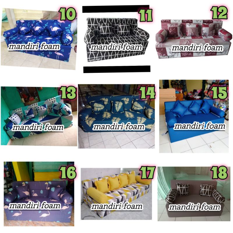 Sarung Cover SofaBed Inoac Bahan Nikita dan Star tebal 20 dan 15 cm