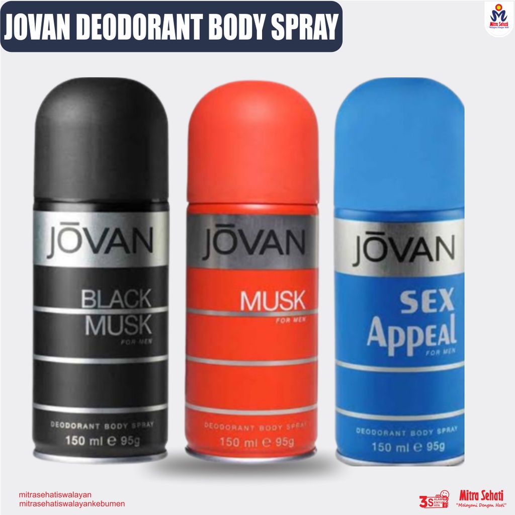 JOVAN DEODORANT BODY SPRAY 150mL / PARFUM JOVAN / MINYAK WANGI JOVAN [ Mitra Sehati Swalayan ]