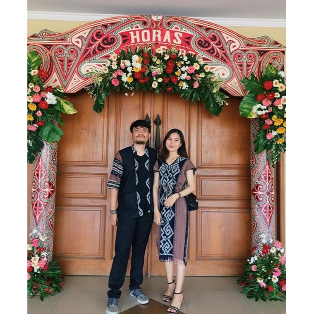 Baju Couple pasangan couple prewedding couple kondangan dress natalan sarimbit - Dress tenun - coupl