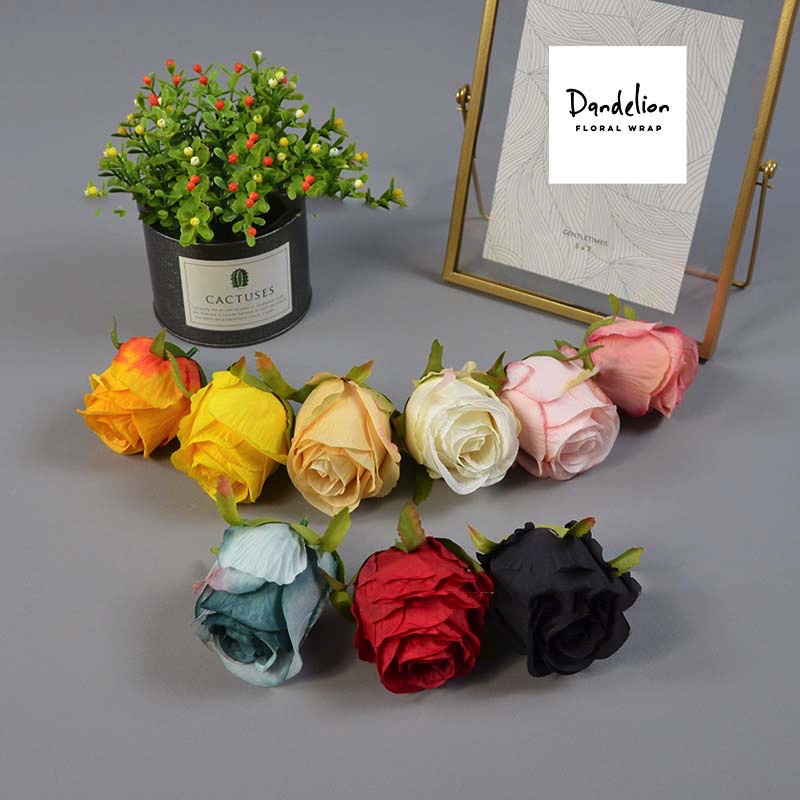 BUNGA ARTIFICIAL PREMIUM VINTAGE ROSE ECER PER PCS TANPA TANGKAI BUNGA HIAS DEKORASI BUKET TANAMAN ARTIFICIAL-1