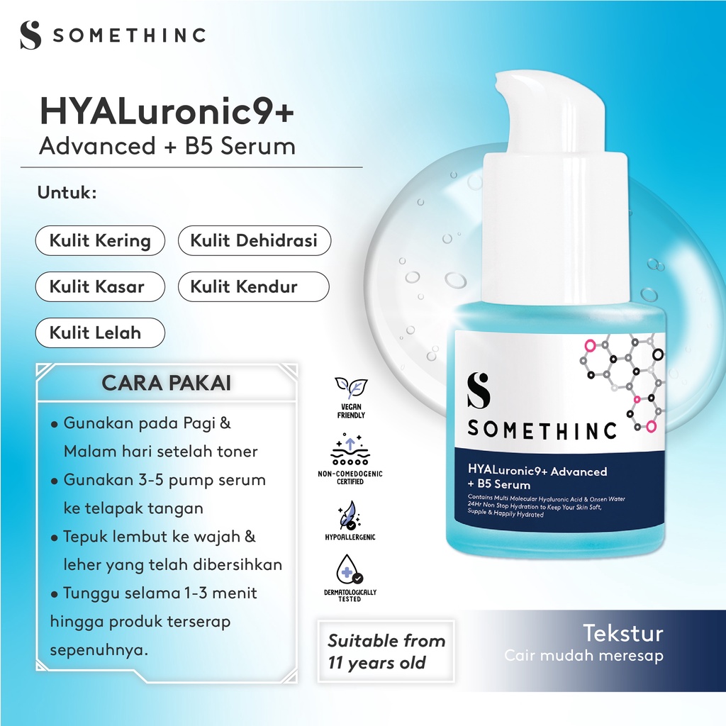 SOMETHINC  HYALuronic 9+ Advanced + B5 - Serum Menghidrasi Kulit Kering