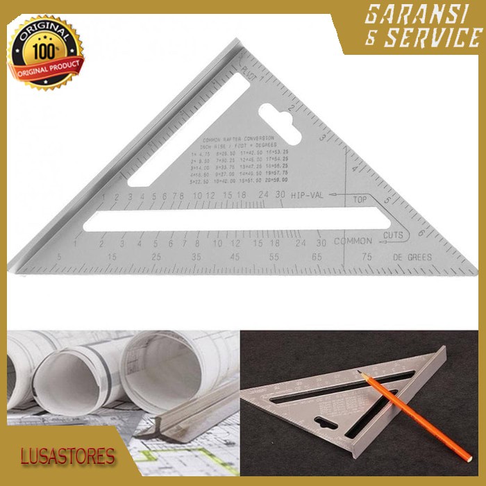 

PENGGARIS SIKU SEGITIGA ALUMUNIUM 7 inch SPEED SQUARE MURAH BERKUALI