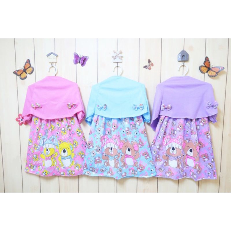 gamis bayi perempuan 4-12 bulan muslim anak balita fashion muslim anak bayi syar'i anak  bayi