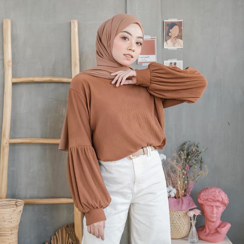 Baju Tangan Balon Rosabbel Blouse Syakila / Viral Tiktok