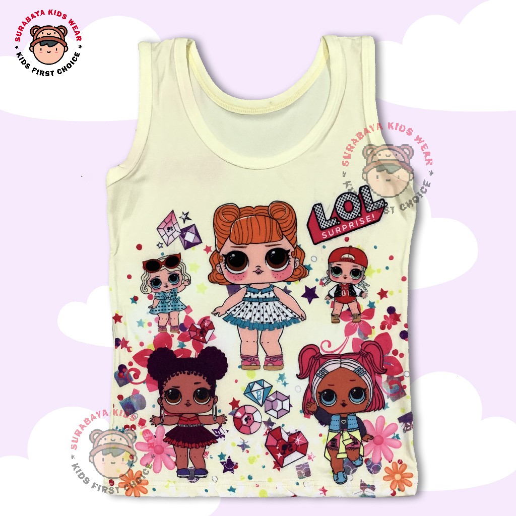 Atasan Singlet Anak Perempuan Motif Frozen Tali Besar Tiana