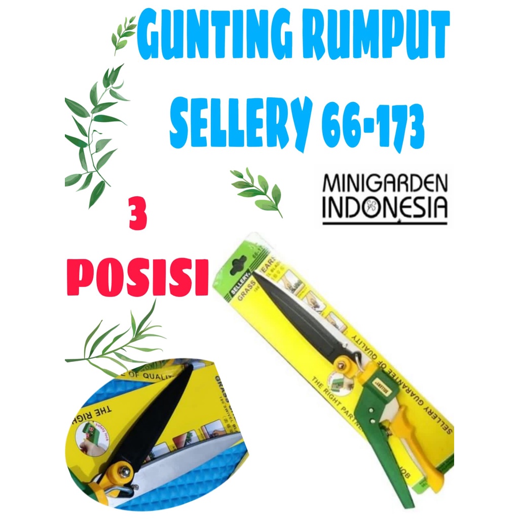 GUNTING POTONG RUMPUT 3 POSISI SWIVEL BLADE GRASS SHEAR SELLERY 66-173