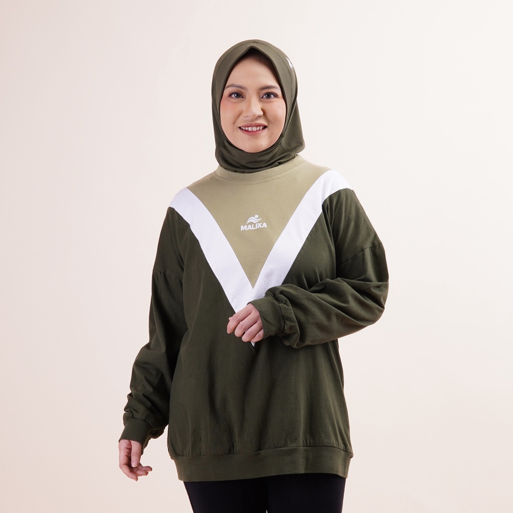 MALIKA Fayyola Top - Army Green |   Pakaian baju outfit jaket outer set stelan setelan atasan olahra