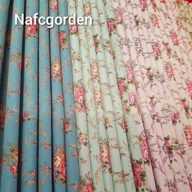 Jual Gorden bunga sakura cantik warna hijau muda/biru tua/unggu dan