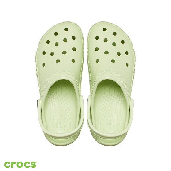 Crocs Classic Platform Clog / Fashion Wanita / Sandal Karet / Sandal Anti Air / Sandal Wanita - Green Stabilo 06750-335