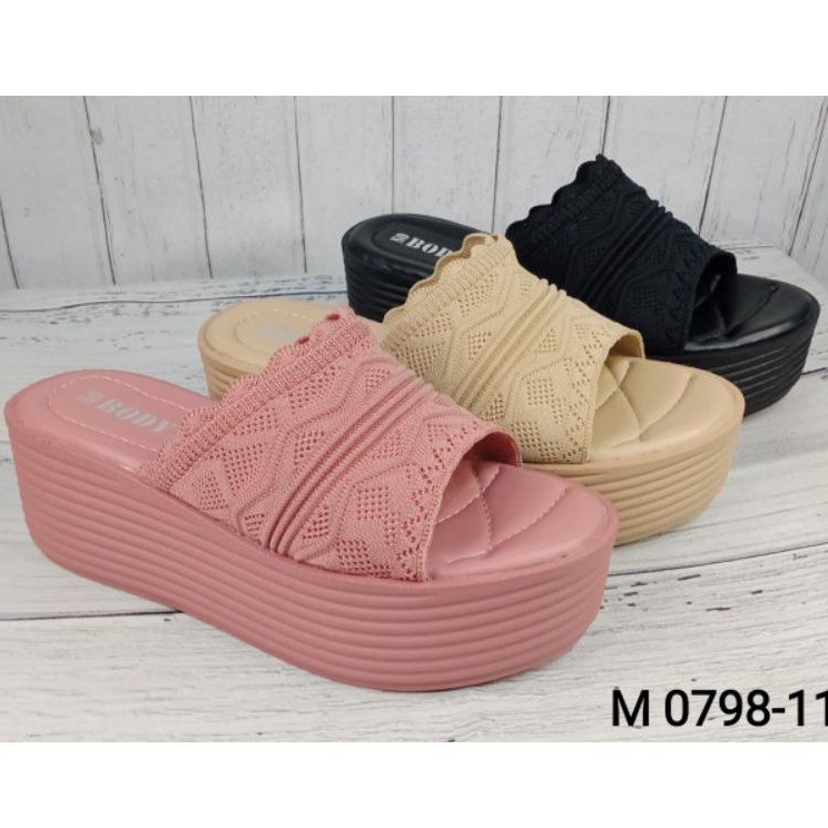 sandal wedges import wanita nobody 0708-11