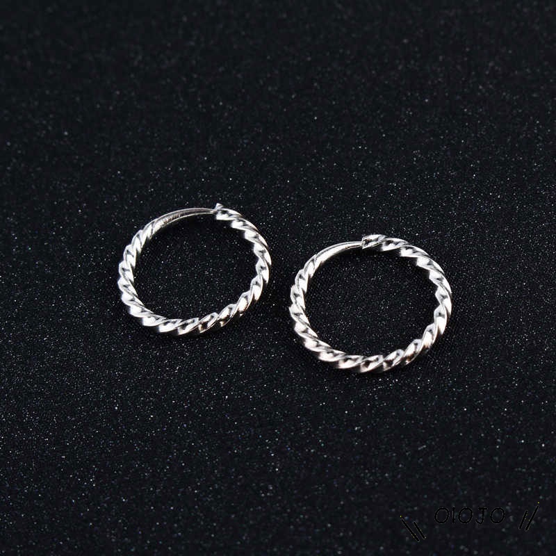 925 Sterling Silver Hoop Earrings Aksesoris Perhiasan Fashion Wanita Korea Italia - ol