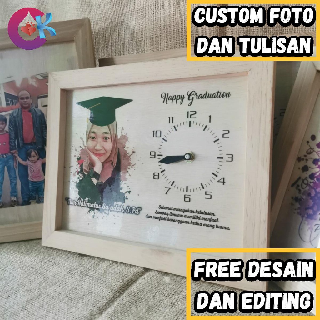 HADIAH ULANG TAHUN ULTAH SUAMI ISTRI IBU BAPAK PACAR KEKASIH JAM DINDING ELEGAN CUSTOM