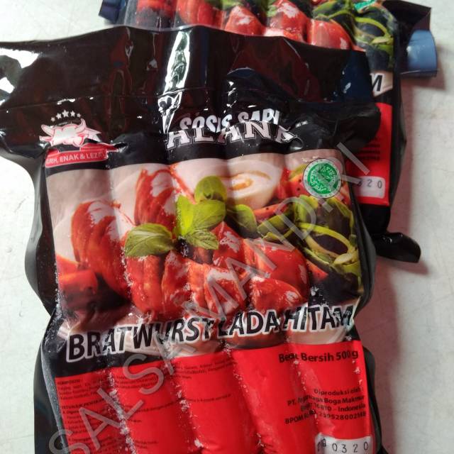 

Sosis Sapi Mini Bratwurst Lada Hitam Alana 500gro