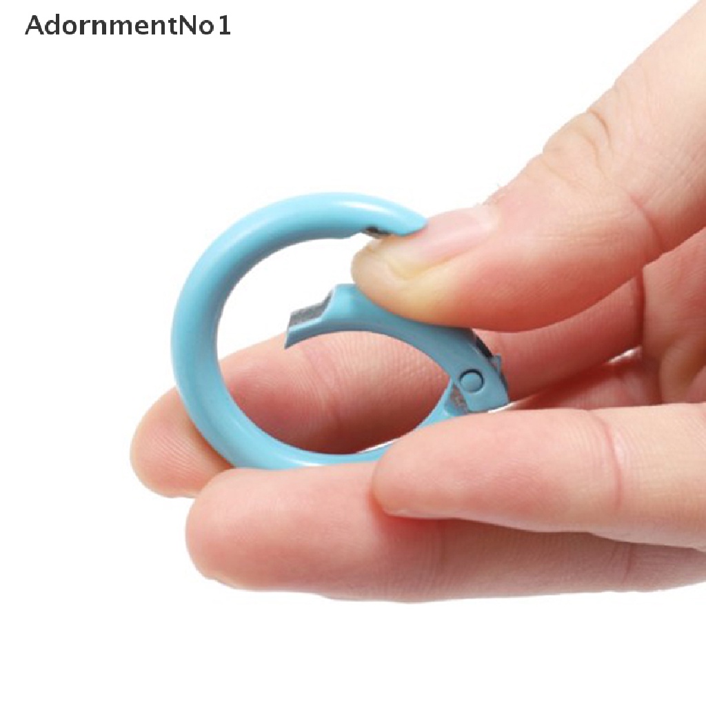 [AdornmentNo1] 10Pcs/lot Metal Spring Gate O Ring Openable Round Carabiner Keychain [new]