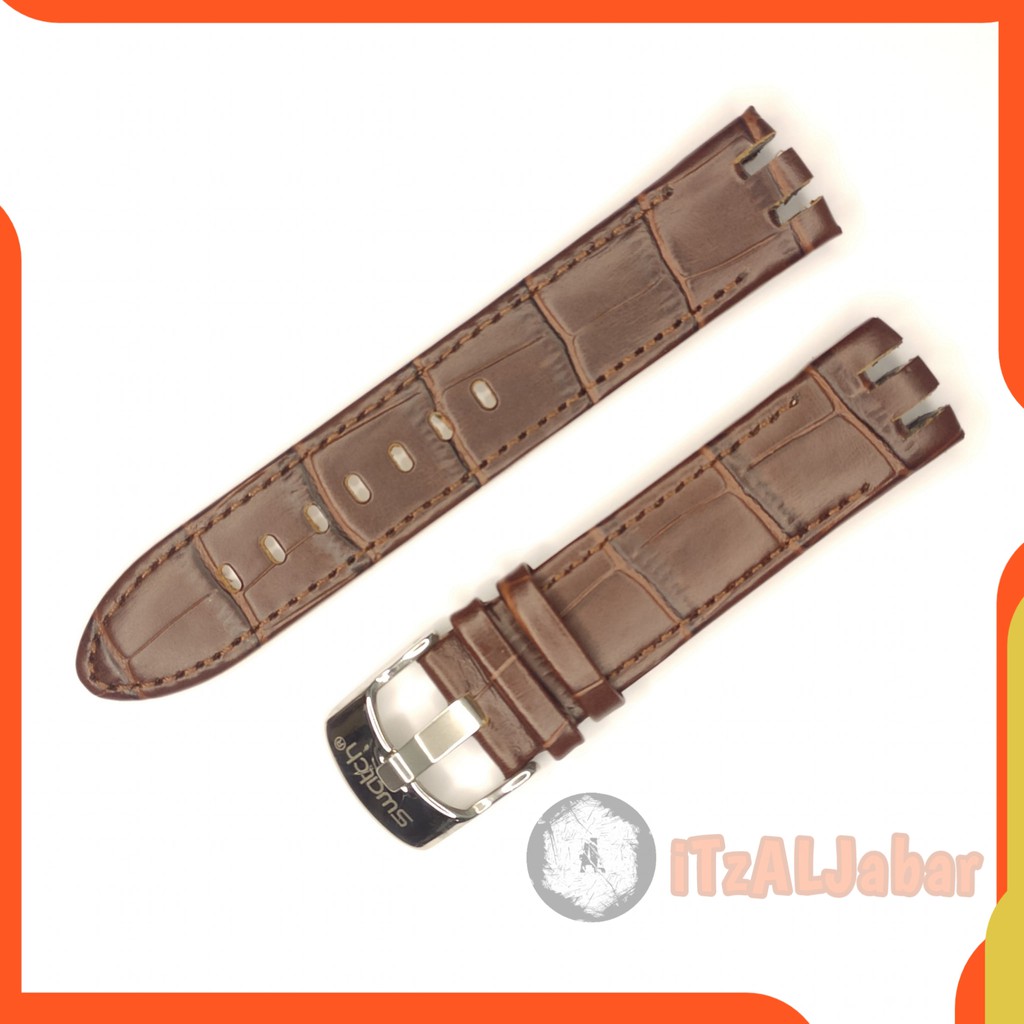 Tali jam tangan Swatch YRS402 412 leather strap Tali jam Swatch 21mm