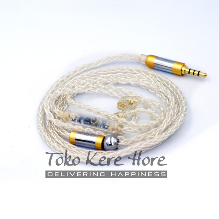 JC Ally JC08 Silver - Earphone Upgrade Cable 8 Core with MIC