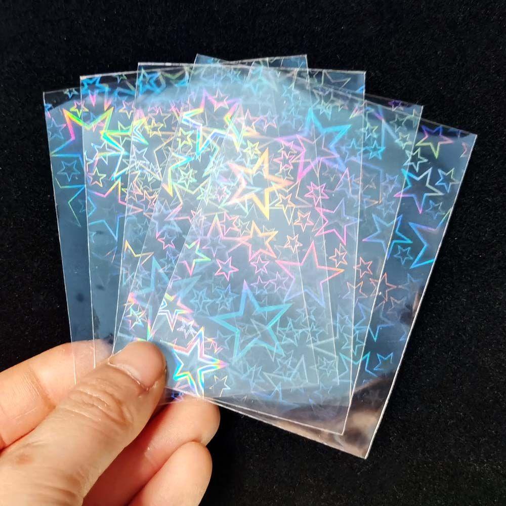 Lanfy 10pcs Cover Pelindung Kartu Laser Holografik Transparan